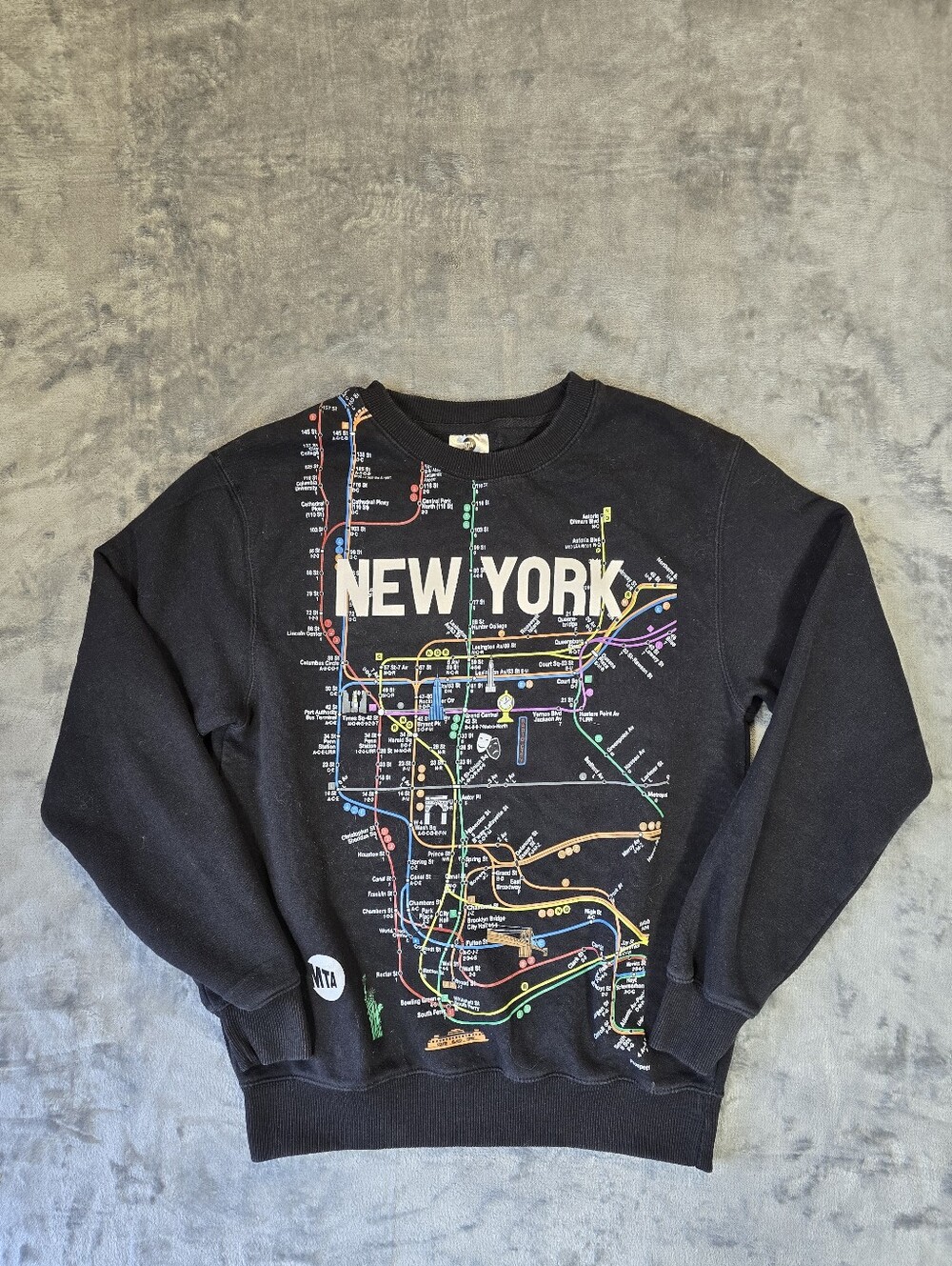 MTA New York City Crewneck Sweatshirt Size Medium Black